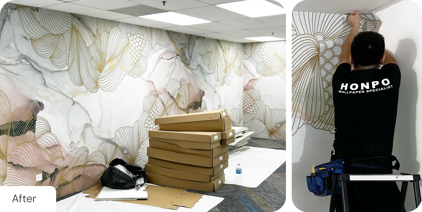 Office Area After Installing abstract modern wallpaper by Honpo